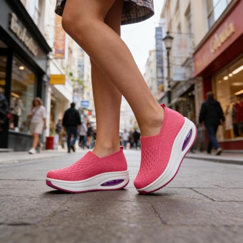 Image of RUIDENG Loafers for Women Comfortable | Women's Walking Shoes Everyday Working | 2 Inch Rocker Bottom
