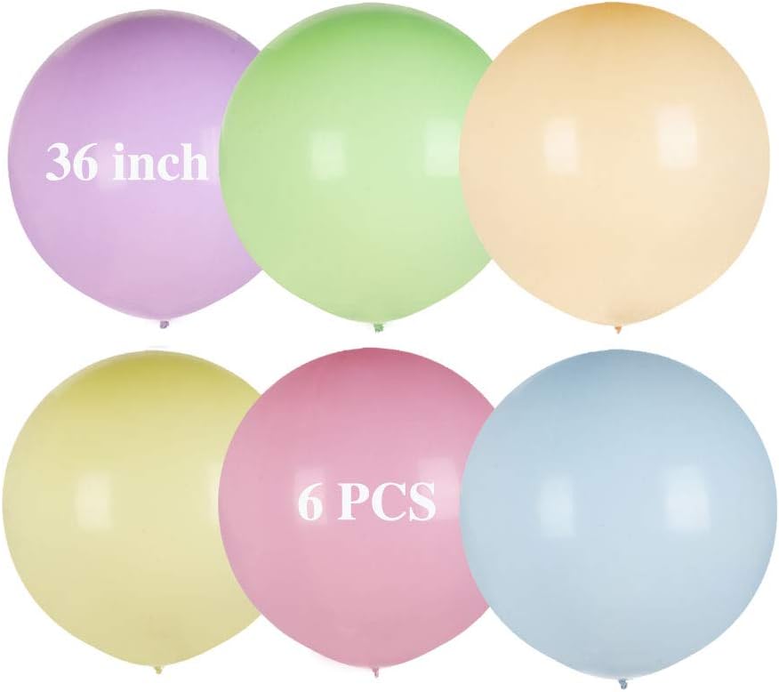 YESON 36 Inch Pastel Macaron Party Balloons,Pack of 6