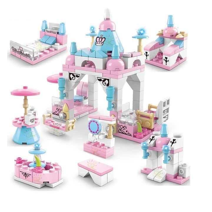 SKY LINE OCEAN 6-in-1 Mini Castle Building Block Set, 131 PCS Creative Castle Construction Toy, Educational STEM Building Kit for Kids 3+, 5-Year Structural Warranty-image-20