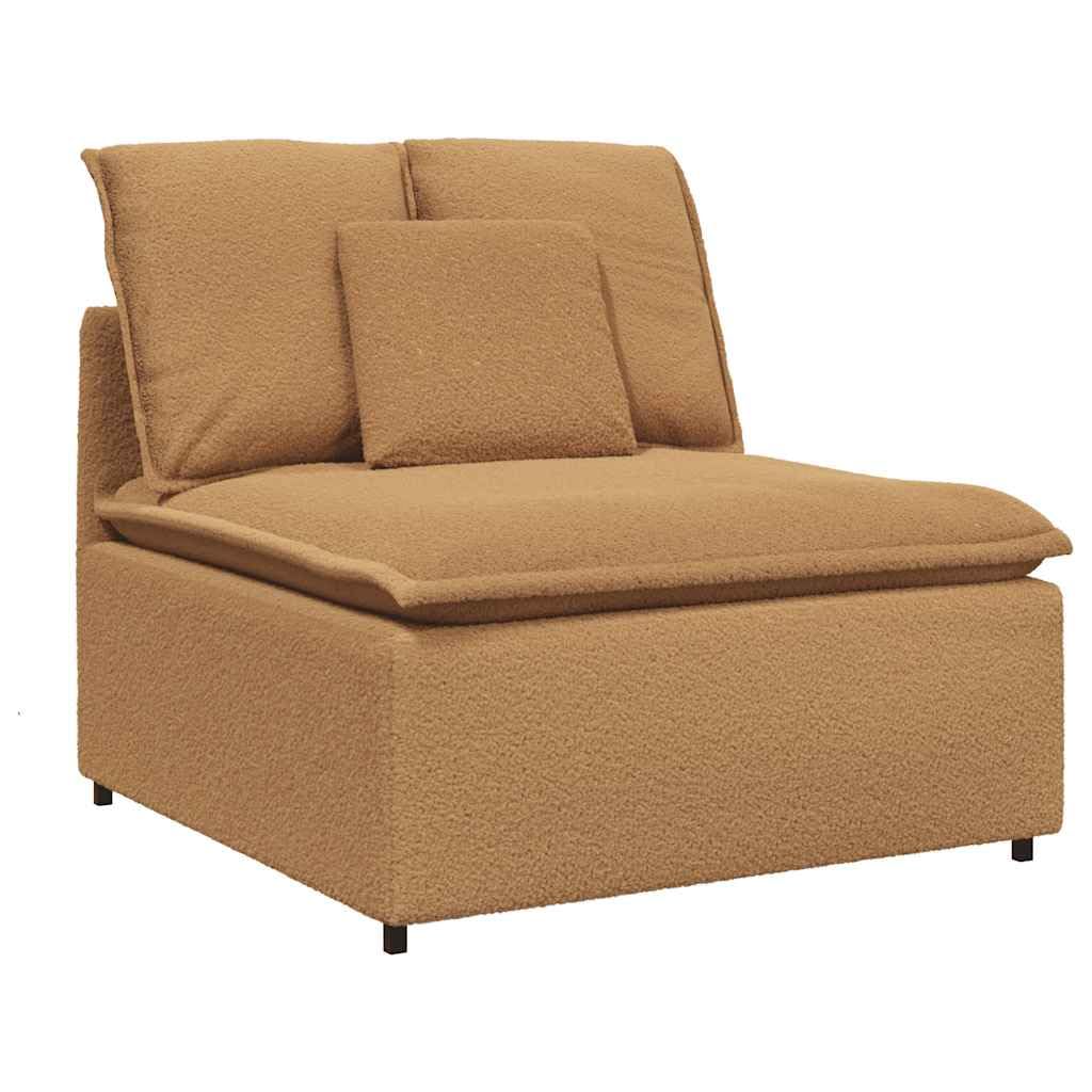 Sofá modular con cojín beige, tapizado en tejido de lana de cordero, 324 x 105 x 64 cm, sofá de 3 piezas con reposabrazos, asiento y respaldo