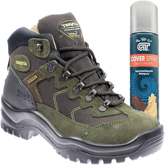 Grisport scarponcini unisex trekking e città scarpe rinforzate impermeabili Gritex - antiscivolo 4S modello 2024/25 (oliva scuro scamosciato, Sistema Taglie Calzature EU, Adulto, Numero, Media, 42)
