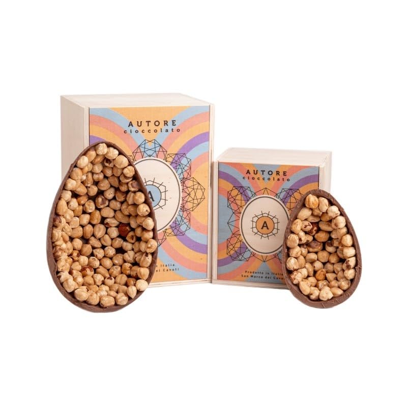 Guscio al Cioccolato Fondente con Nocciole Intere in Astuccio di Legno