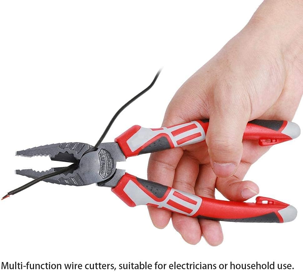 8 inch Wire Stripper Tool Cable Cutters Multi Functional German Electrician Pliers for Electricians or Household Use