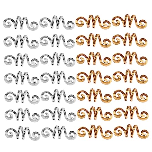 LOLIPPYY 40 Cuentas De Tubo De Filigrana Para De Cabello Anillos Para Puños Para El Cabello