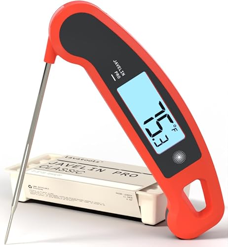 Lavatools Javelin® PRO Classic Ultra-Fast 2-Second Professional Digital Instant Read Meat Thermometer for Grill and Cooking, Auto-Rotating Backlit Display, IP65 Water Resistant, NSF Certified – Sambal