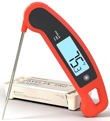 Lavatools Javelin® PRO Classic Ultra-Fast 2-Second Professional Digital Instant Read Meat Thermometer for Grill and Cooking, Auto-Rotating Backlit Display, IP65 Water Resistant, NSF Certified – Sambal