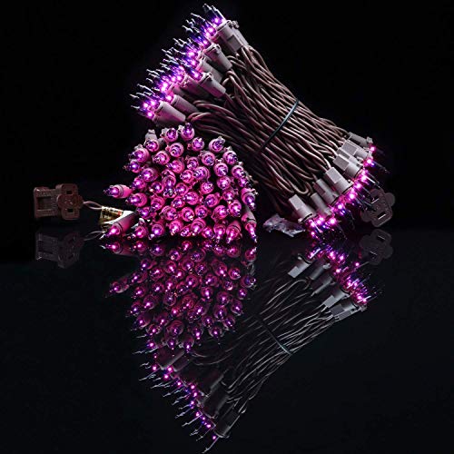 Yuletime Purple String Lights With Brown Wire, 66 Feet 200 Count Ul Certified Christmas Lights, Pack Of 2 Sets 33 Ft 100 Count Mini Lights Set For Halloween Thanksgiving Holidays (Purple - Brown Wire) #TOP5