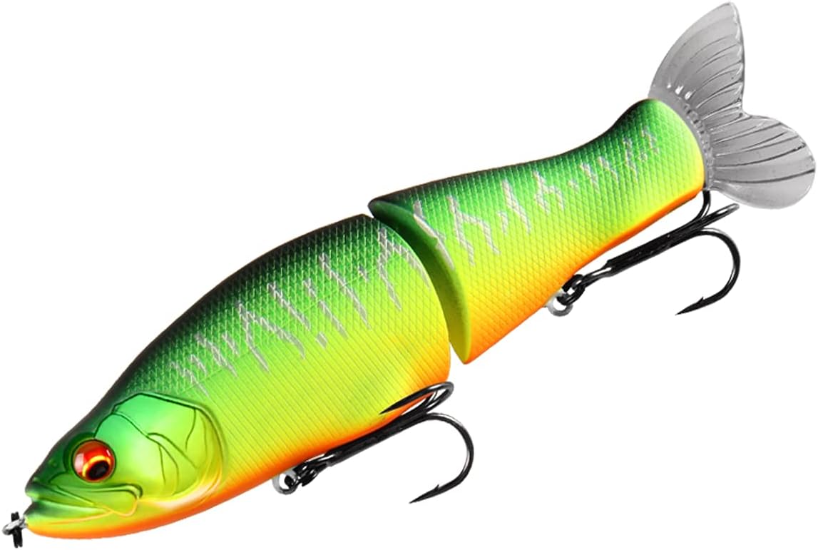 BearKingBEARKING Fishing Lures 135mm 1oz Jointed Minnow Wobblers ABS Body with Soft Tail SwimBaits Soft Lure for Pike and bass
