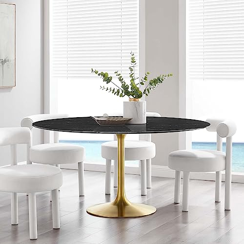 Image of Modway Lippa Dining Table, 60 inch, Gold Black