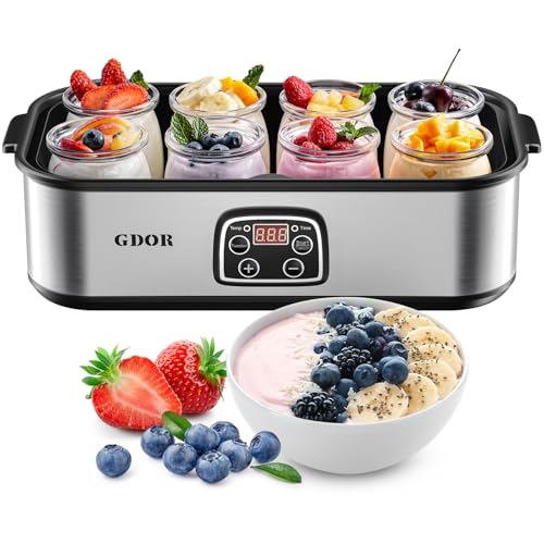 GDOR Yogurt Maker with Adjustable Temp & Timer– Probiotic-Rich –