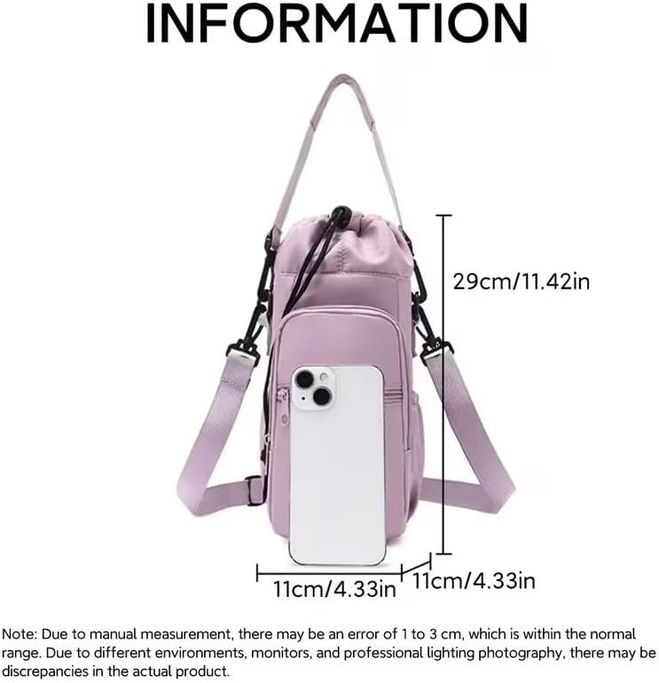 Initail Water Bottle Holder with Strap, Adjustable Multi-Function Water Bottle Bag for 32oz/40oz, Lightweight Shoulder Carrier for Hiking, Travel, Sports, and the Gym image 3