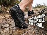 WHITIN Men's Minimalist Barefoot Trail Running Shoes Wide Width Toe BoxSize 9 Gym Workout Fitness Low Zero Drop Lightweight Minimus Comfort Black 42