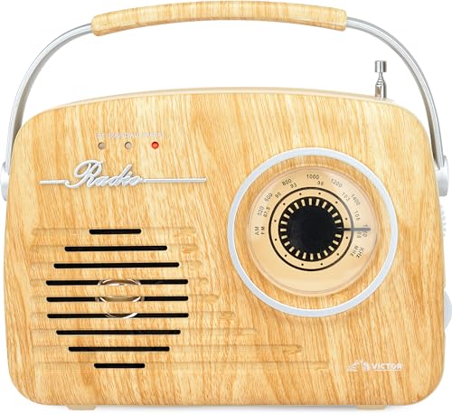 Amazon.com: VICTOR Portable Retro Radio with Bluetooth® and Built
