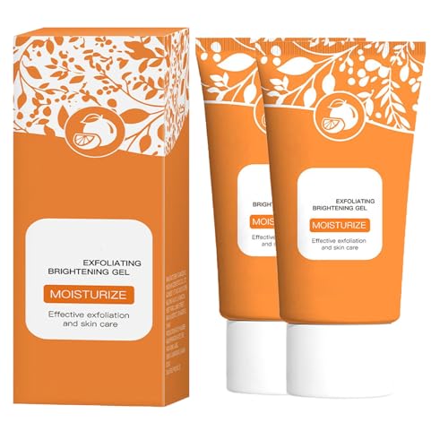 Orange Exfoliating Gel, Gentle Orange Exfoliating Brightening Gel, Moisturizing Smoothing Tighten Pores, Facial Peeling Cleanser for Face And Body (50g, 2pcs)