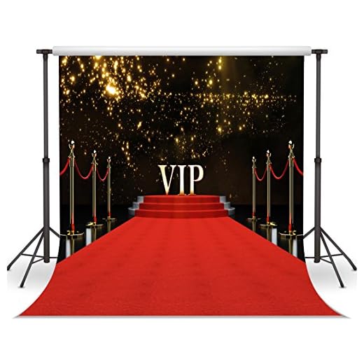 LYWYGG 8x8FT Fondo De Fotografía De Vinilo Fondo De Alfombra Roja Fondo De Hollywood Fondo De Fotografía De Fiesta De Cumpleaños Accesorios De Fotografía De Estudio CP-45-0808