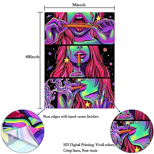 Yeoiat Trippy Tapestry Cool Tapestry Wall Hanging Anime Tapestry Trippy Tapestries Aesthetic Tapestry For Bedroom Trippy Room Accessories (Pink, 36X48 Inches) #TOP6