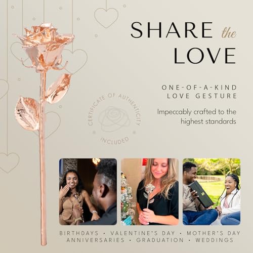 Image of Forever Rose Real Rose Dipped in Rose Gold, Luxury Gold Gift Box