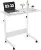 FCH Portable Computer Workstation, Standing Desk Adjustable Height, Small Computer Desk wRolling, Sit Stand Laptop Desk TV Tray for Bed Sofa Hospital Reading Eating, White, 31.5"