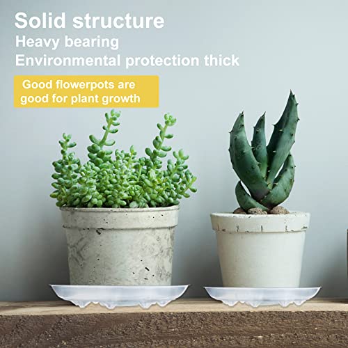 Welfound 6+8+10 Inch 15 Pack Plant Saucers, Durable Flower Pot Water Tray For Indoors Outdoors Plnats, Clear Plant Drip Trays, Thicker, Stronger Plant Trays For Pots Made Of Pet Plastic(6"+8"+10") #TOP3