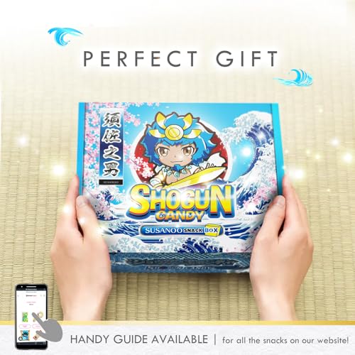 SHOGUN CANDY, 40 Pcs Japanese Snacks and Japanese Candy, Popin Cookin Japanese Snack Box, Kawaii Dagashi Box, (SUSANOO Mystery BOX)