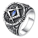Cara interior lisa: todos los bordes alrededor de la banda del anillo de masones están bien pulidos. Sin borde afilado y superficie interior lisa de alto brillo que hace que el anillo masónico masónico sea cómodo de llevar.