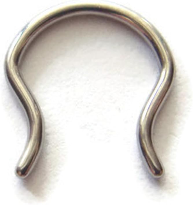 16g Diameter 10mm Septum Retainer in a Bell Shape with Outward Pointing Ends Body Piercing