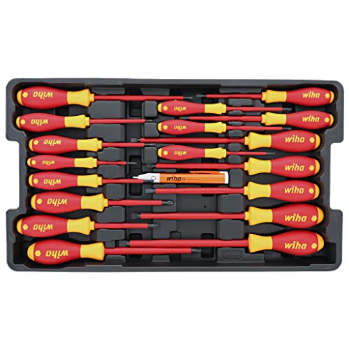Wiha 32095 Slotted And Phillips Insulated Screwdriver Set, 1000 Volt, 19 Piece #TOP12