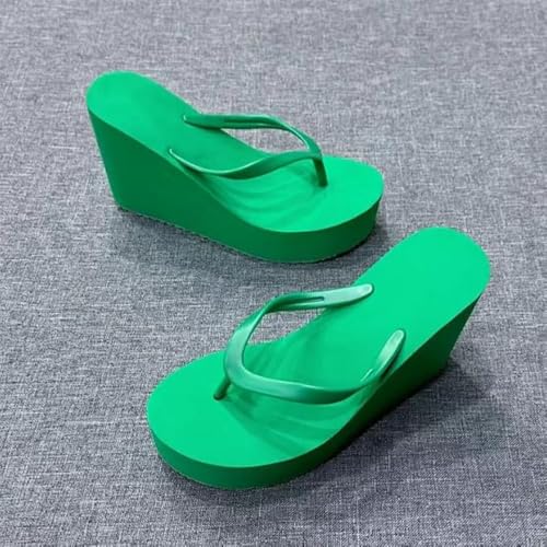 Women's Wedge High Heel Flip Flops Sandals Platform Wedge Sandals with Comfortable Platform Arch Support Walking Outdoor Rubber Soles3