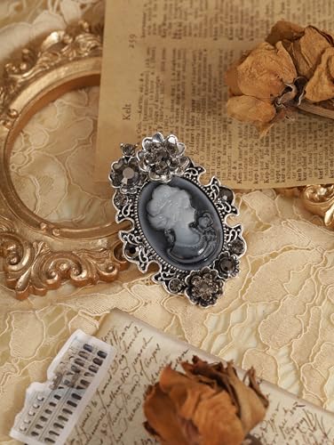 Image of MINACHI Vintage Victorian Design Queen's Cameo Antique Wedding Brooch Pin, Jewelry Gift for Women