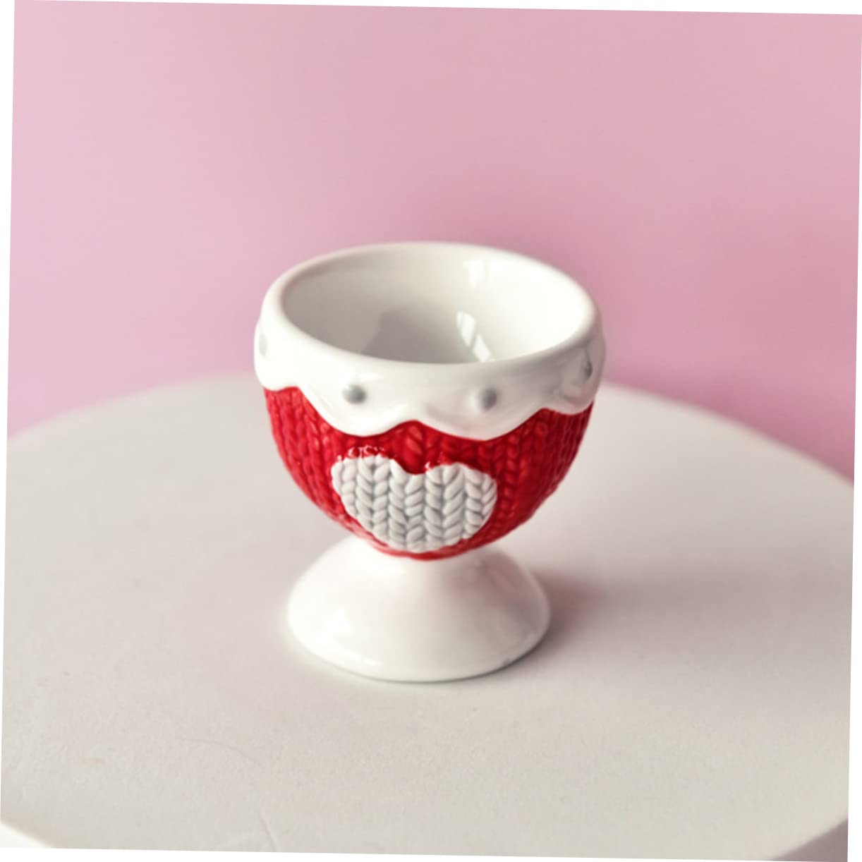 Ciieeo 2pcs Heart Ceramic Egg Holder Decorative Egg Cups for Storage Perfect for Breakfast Home Decor