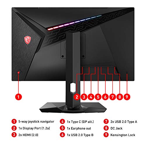 MSI Optix MAG274QRF-QD Gaming Monitor eSports 67 cm (27 inch), WQHD (2560x1440), plat, IPS, 165Hz, GTG-reactietijd… - Afbeelding 7