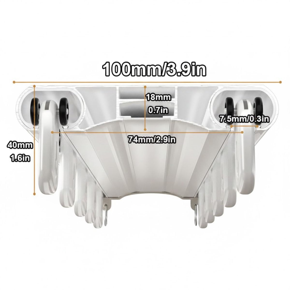 Système de rail double ain à 2 couches pour plafond coulissant lisse 100680 cm en aluminium réglable (Champagne 380 cm / 12.5ft) pour décoration d'intérieur