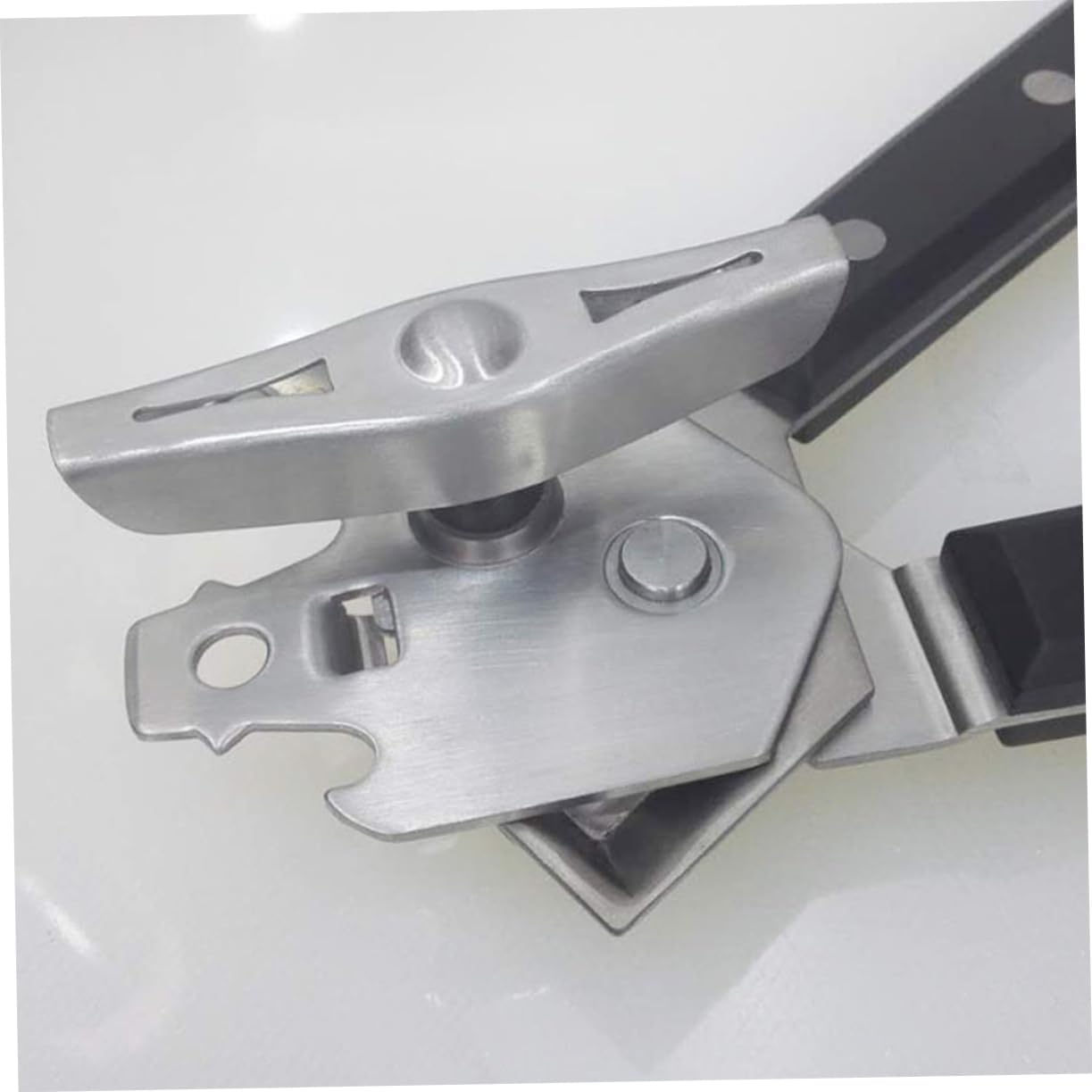 Multi Function Stainless Steel Can Opener with Jar Gripper Heavy Duty Manual Opener for Effortless Kitchen Use and Comfortable Design for Easy Handling