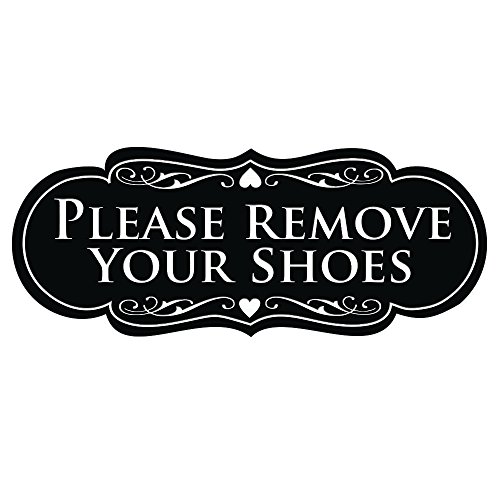 All Quality Designer No Shoes Wall/Door Sign - Black, Small