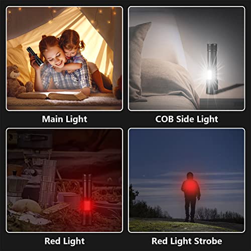 Jay-Park Flashlights High Lumens Rechargeable, Led Flashlight Super Bright Xhp90.2 Zoomable, High Power 100000 Lumen Flashlight With Cob Light, Powerful Tactical Flashlight For Emergencie Camping #TOP2