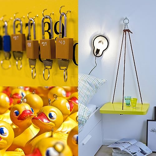 HATANSE 150 Stück Schraubhaken Edelstahl Haken zum Schrauben Hakenschraube mit Gewinde Einschraubhaken Deckenhaken für Cup Teetassen Schlüssel Lampen und Weihnachtsdekoration