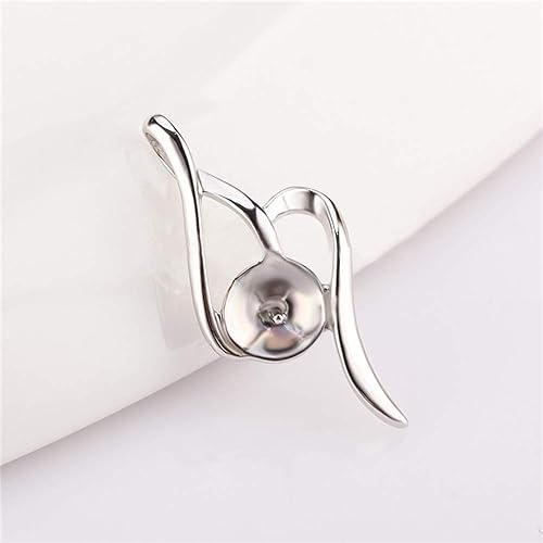 Miniatura 2 de Colgantes trenzados para joyería de perlas de plata de ley, diseño colgante de montaje para joyería de moda, Metal, Circonita Cúbica