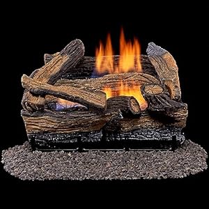 Duluth Forge DLS-18R-1 Dual Fuel Ventless Fireplace Logs Set with Remote Control, Use with Natural Gas or Liquid Propane, 30000 BTU, Heats up to 1000 Sq. Ft, Split Red Oak, 18 Inches Duluth Forge DLS 18R 1 Dual Fuel Ventless Fireplace Logs Set with Remote Control Use with Natural Gas or Liquid Propane 30000 BTU Heats up to 1000 Sq Ft Split Red Oak 18 Inches
