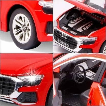 Image of Invite Enterprise Diecast Model Metal Pull-Back Car with Sound Light and Opening Doors: A Kids' Toy Vehicle Gift (1:32 Audi Q8 - Red)