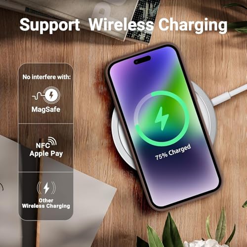 Image of DIZORO Microfiber Candy Case Compatible for iPhone 13 Pro Max, Shockproof Slim Back Cover Liquid Silicone Case - Brown