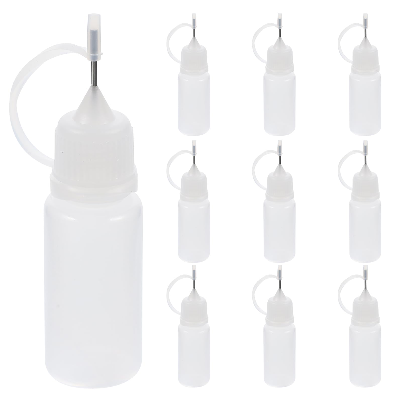 rosenice Rosenice Needle Tip Glue Bottle Applicator Bottles 10ML Fineline Glue Bottles for DIY Art Craft, Acrylic Painting 10Pcs(White)