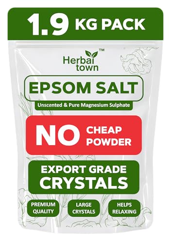 Epsom Salt for Foot Soak & Bath | Helps Pain Relief & Muscle Recovery | For Refreshing Shower & Relaxing Body | Pure Magnesium Sulphate (1.9 KG)
