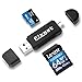 Price comparison product image Fixget Memory Card Reader, SD/MICROSD Card Reader/Micro USB OTG to USB 2.0 Adapter with Standard USB Male/Micro USB Male Connector for PC, Smartphones with OTG Function, Not Compatible with IOS