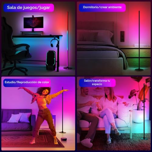 Smart LED Lámpara de pie regulable con sincronización de música y 16 millones de colores 6