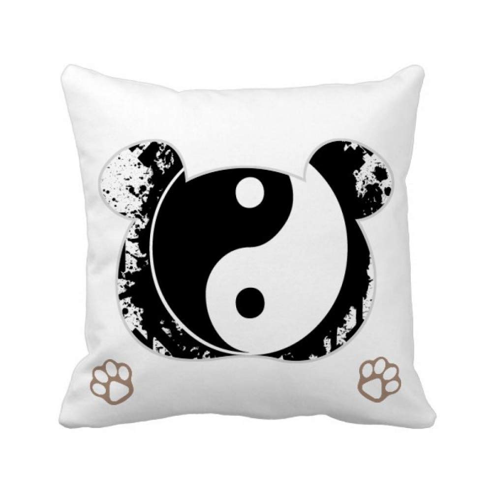 Housse de coussin Yin-Yang motif ours Chine pour un coin lecture zen