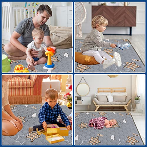 Playpen Mat For Baby To Playing, Thick 50X50 Inch Baby Crawling Mat On Floor Non-Slip Play Mat With Ultra Soft Padded, Versatile Play Space For Babies, Infants, Toddlers (Grey|Cartoon) #TOP5