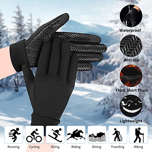 Eefow Girls Waterproof Winter Touchscreen Gloves: Warm Lightweight Cycling Snow Mitten For Age 6-8 Years Boys & Girls Youth Big Children For Cold Weather Running Ski Football Riding Soccer #TOP3