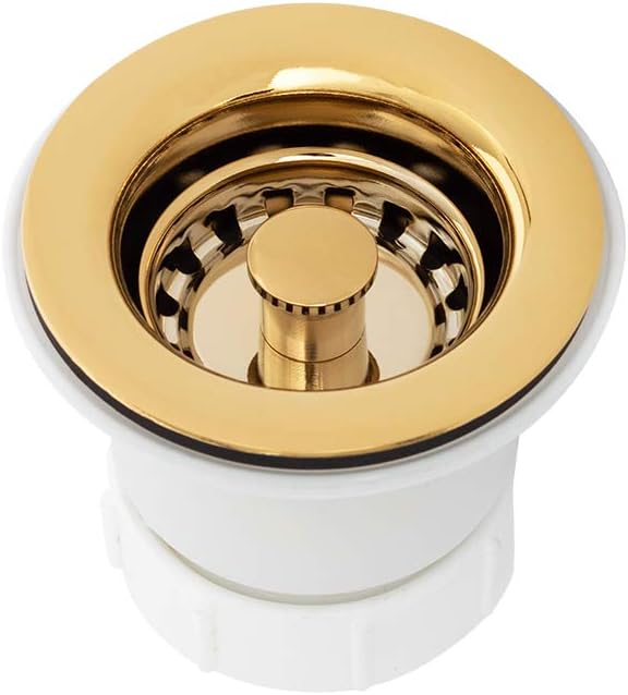Premier Copper Products D-133PB 2-Inch Bar Basket Strainer Drain, Polished Brass
