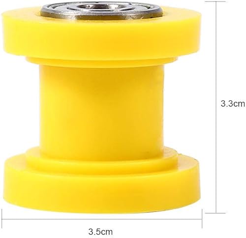 Miniatura 2 de Polea de guía, rodillo deslizante de cadena de 0.394 pulgadas, tensor de rueda, guía de rueda, Pit Dirt Mini Bike Moto ATV (amarillo)