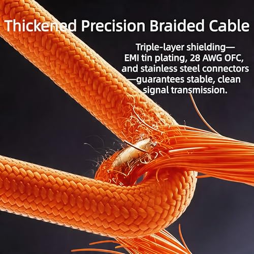 Câble Thunderbolt 5 orange pour optimiser le bureau de votre MacBook M4 Pro et SSD - 5